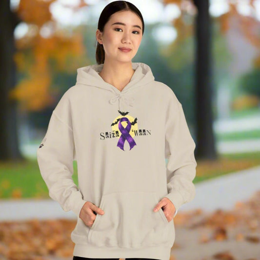 Cozy Halloween Purple Ribbon Hoodie